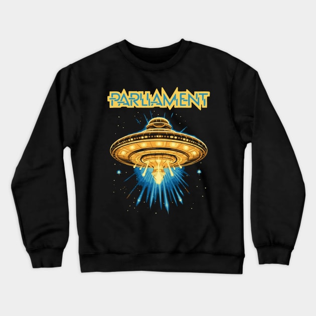 Parliament Funkadelic Retro Mothership UFO Rock Funk Throwback Crewneck Sweatshirt by robotbasecamp